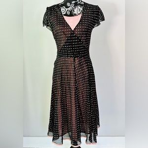 Vintage black polka-dot dress